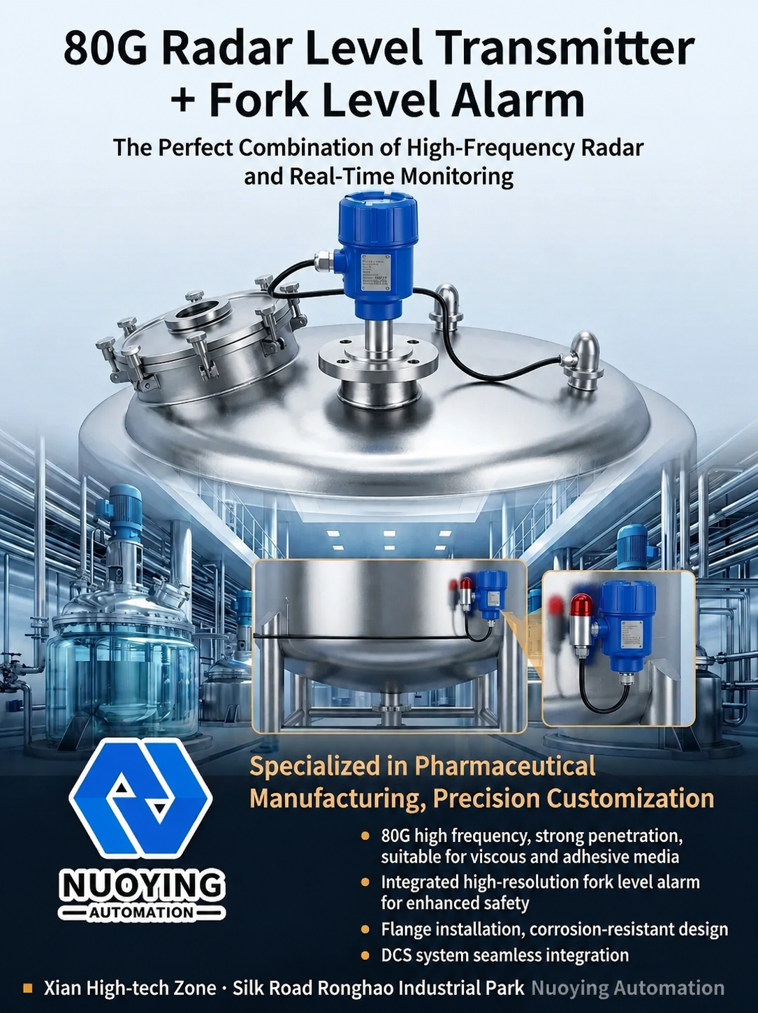 Latest company Cases about Understanding 80 GHz Radar Level Transmitters & Tank-Side Alarm Units: Applicable Working Conditions