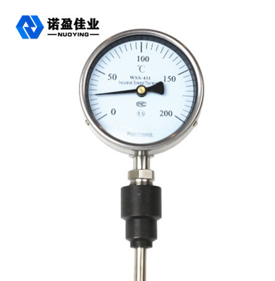 Good price Hydraulic Oil SS Bimetallic Dial Thermometer 150mm Thread Connection online