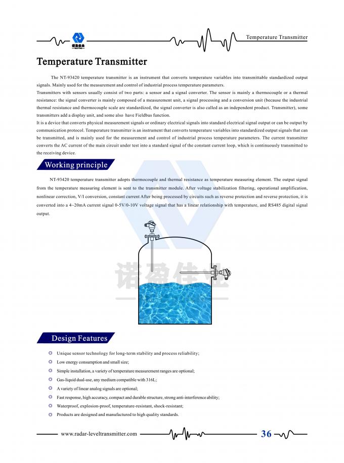 High Accuracy Factory Direct Sale 4-20mA Temperature Transmitter for Industrial Applications 5