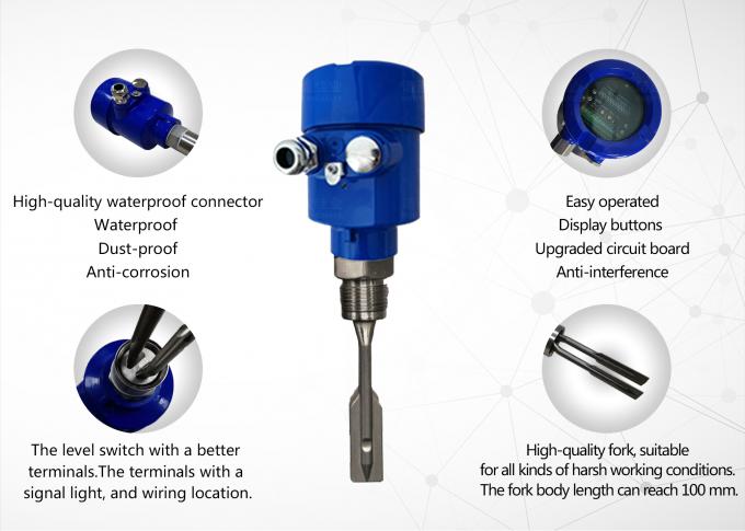 Customizable Tuning Fork Level Switch for Specific Liquid Level Requirements and Applications 1